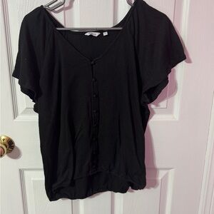 Reitmans Black Button-Front Blouse